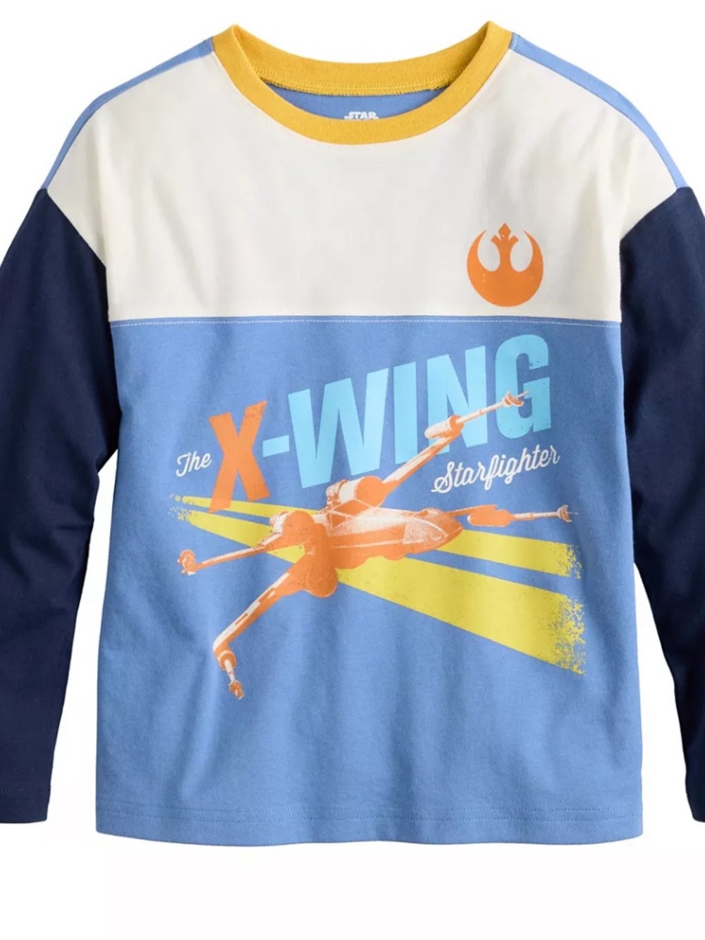 Star Wars boys Blue X-Wing Graphic Long Sleeve Tee